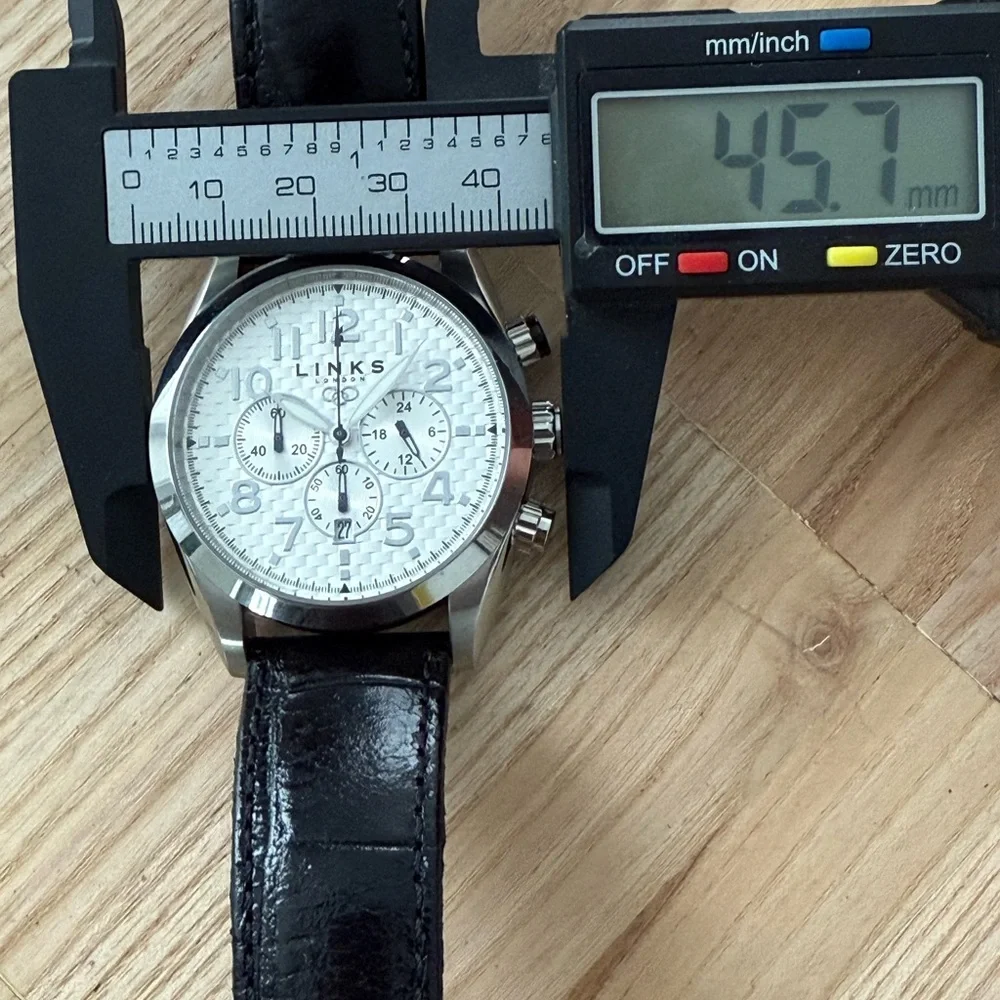 Links of London Chronograph Luxury Men’s Watch Stainless Case White Dial NWOT